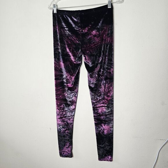 Topshop Purple & Silver Crushed Velour Elastic Waist Stretch Leggings 8 Medium - Picture 5 of 6